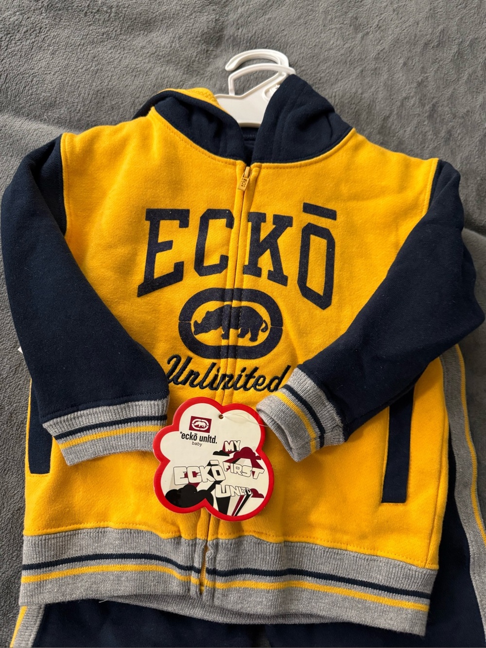 Ecko Unlimited Kids Yellow & Navy Zip Hoodie
